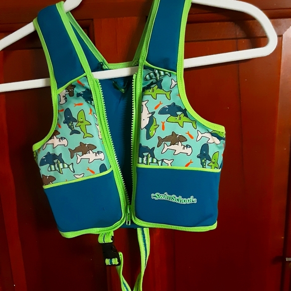 Kids' Blue and Green Swim Vest Size - Picture 1 of 5